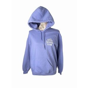 Hubs & Hers Anti Social Wives Club Purple Hoodie Xs/small